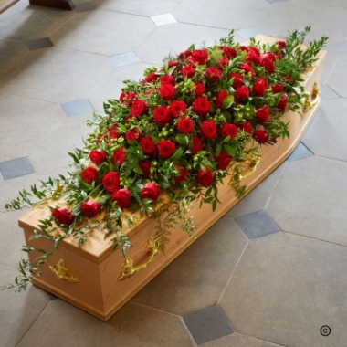 Red Roses Casket Spray